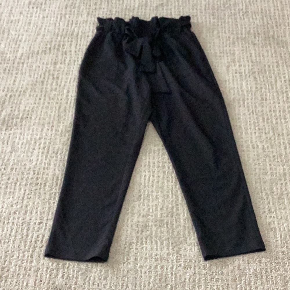 Grace Karin Black Casual Paper Bag Waist Pants (Like New)